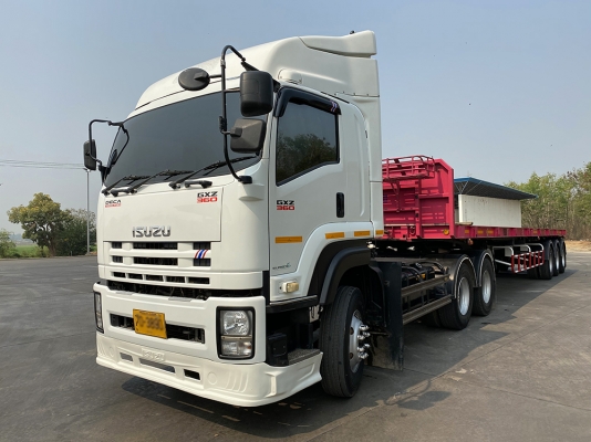 ISUZU 360 ท่อไอดีทอง พร้อมหางพื้นเรียบพนัสปี 60 ยาว 12.50 เมตร พื้นกระบะเรียบเนียน บรรทุกของได้ 33 ต