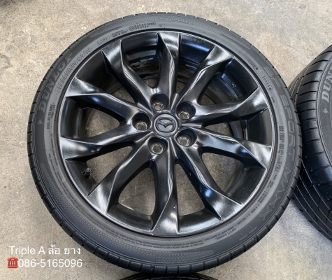 ล้อแม็ก Mazda 3 ขอบ 18 สีดำ แถมยาง 215-45-18 Dunlop ปี 16 ล้อแม็ก Mazda 3 ขอบ 18 สีดำ แถมยาง 215-45-18 Dunlop ปี 16