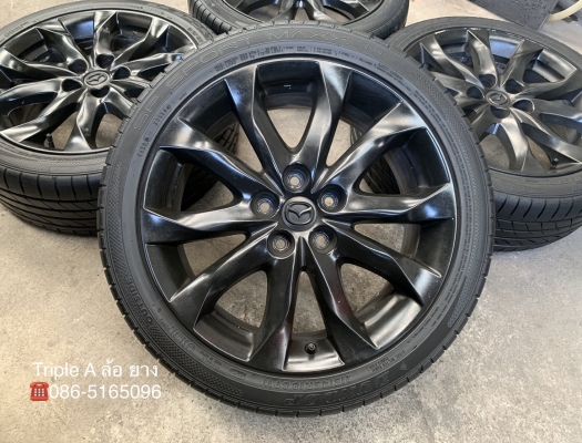 ล้อแม็ก Mazda 3 ขอบ 18 สีดำ แถมยาง 215-45-18 Dunlop ปี 16 ล้อแม็ก Mazda 3 ขอบ 18 สีดำ แถมยาง 215-45-18 Dunlop ปี 16
