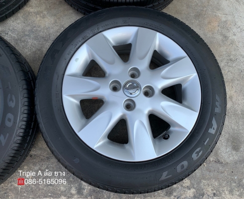 ล้อแม็ก Nissan March ขอบ 15 พร้อมยาง 175-65-15 Maxxis ปี 18 สภาพดี ล้อแม็ก Nissan March ขอบ 15 พร้อมยาง 175-65-15 Maxxis ปี 18 สภาพดี