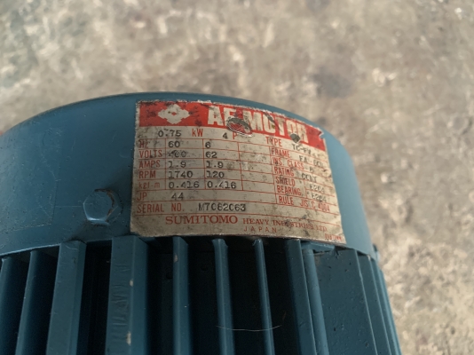 ขายมอเตอร์เกียร์ Cycro drive Sumitomo 1HP. 380V อัตราทด 1:21 made in Japan เพลาออกประมาณ 68 รอบต่อนาที สภาพสวย หมุนนิ่ม พร้อมใช้งาน