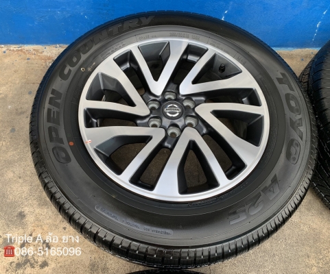 ล้อแม็กป้ายแดง Nissan Navara Caliber NP300 ขอบ 18 พร้อมยางป้ายแดง 255-60-18 TOYO ปี 19 สวยกริ๊บ