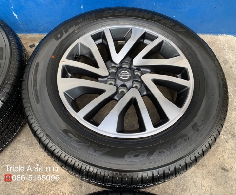 ล้อแม็กป้ายแดง Nissan Navara Caliber NP300 ขอบ 18 พร้อมยางป้ายแดง 255-60-18 TOYO ปี 19 สวยกริ๊บ