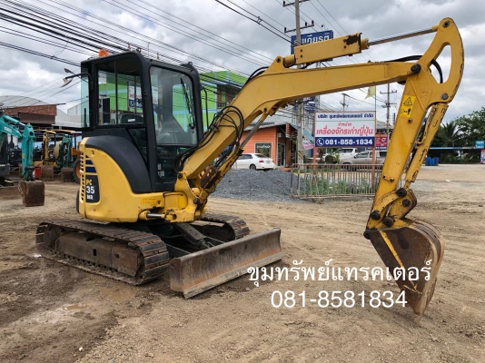 ขายแมคโคร komatsu PC35MR-2 รุ่นใหม่ ระบบดี ตู้เก๋งยกเก๋งได้ นำเข้าเอง พร้อมใช้ โทร 081-8581834