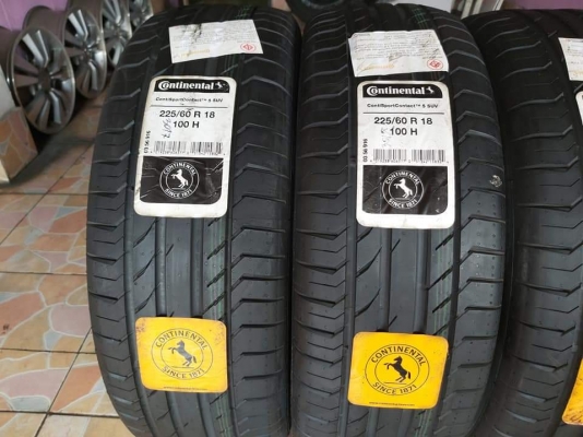 ยางใหม่ตกปี ยางค้างสต็อค Continental ContiSportContact5 225/60R18 ผลิตกลางปี 2017 ประกันบวม 2 ปีเต็ม ขายถูก 4 เส้น 7990.- NET ใส่ถ่วงฟรี รับบัตร ส่งทั่วไทย