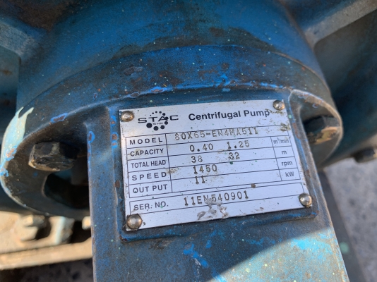 ขายปั๊มน้ำหอยโข่ง Stac ขนาดเข้า 3นิ้ว ออก 2.5นิ้ว made in Italy ใบพัดทองเหลือง พร้อมมอเตอร์ Mitsubishi 15HP. 1450rpm. 380V รุ่นใบพัดใหญ่ส่งน้ำไกล สภาพสวยใหม่มาก หมุนนิ่ม พร้อมใช้งาน