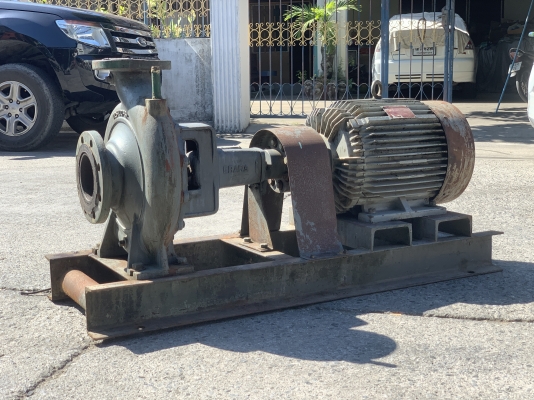 ขายปั๊มน้ำหอยโข่ง Ebara 125x100FSK ขนาดเข้า 5นิ้ว ออก 4นิ้ว ใบพัดทองเหลือง พร้อมมอเตอร์ Mitsubishi 25HP. 380V รุ่นใบพัดใหญ่ส่งน้ำไกล สภาพสวย พร้อมใช้งาน