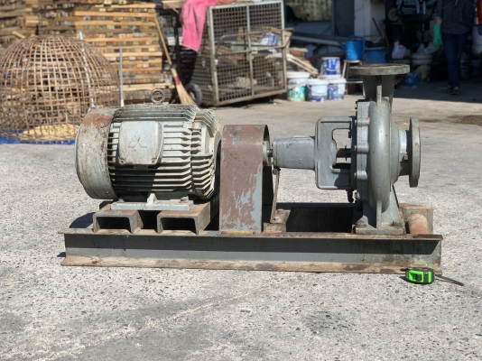 ขายปั๊มน้ำหอยโข่ง Ebara 125x100FSK ขนาดเข้า 5นิ้ว ออก 4นิ้ว ใบพัดทองเหลือง พร้อมมอเตอร์ Mitsubishi 25HP. 380V รุ่นใบพัดใหญ่ส่งน้ำไกล สภาพสวย พร้อมใช้งาน