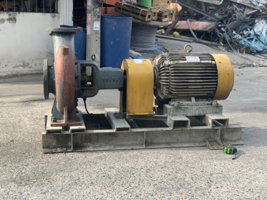 ขายปั๊มน้ำหอยโข่ง Ebara 150x125FSK รุ่นใบทองเหลือง ขนาดเข้า 6นิ้ว ออก 5นิ้ว ชนมอเตอร์ Mitsubishi 40HP. 380V สภาพสวย หมุนนิ่ม พร้อมใช้งาน