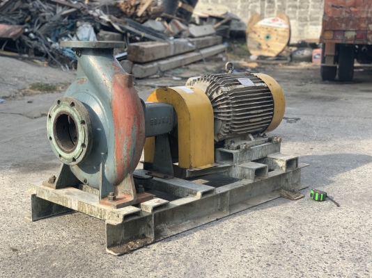 ขายปั๊มน้ำหอยโข่ง Ebara 150x125FSK รุ่นใบทองเหลือง ขนาดเข้า 6นิ้ว ออก 5นิ้ว ชนมอเตอร์ Mitsubishi 40HP. 380V สภาพสวย หมุนนิ่ม พร้อมใช้งาน