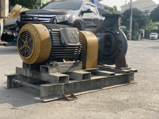 ขายปั๊มน้ำหอยโข่ง Ebara 150x125FSK รุ่นใบทองเหลือง ขนาดเข้า 6นิ้ว ออก 5นิ้ว ชนมอเตอร์ Mitsubishi 40HP. 380V สภาพสวย หมุนนิ่ม พร้อมใช้งาน