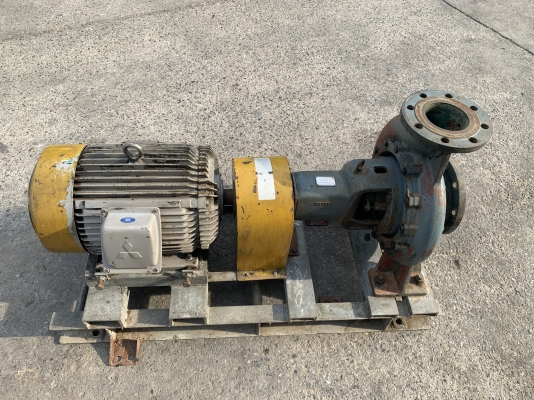 ขายปั๊มน้ำหอยโข่ง Ebara 150x125FSK รุ่นใบทองเหลือง ขนาดเข้า 6นิ้ว ออก 5นิ้ว ชนมอเตอร์ Mitsubishi 40HP. 380V สภาพสวย หมุนนิ่ม พร้อมใช้งาน