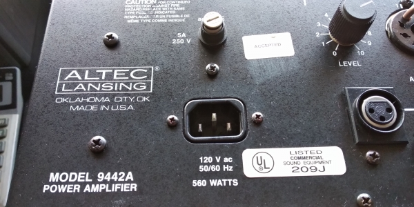 เครื่องเสียง PowerAmpจากอเมริกา Altec Lansing 9442A บริการส่งพัสดุเก็บเงินปลายทาง