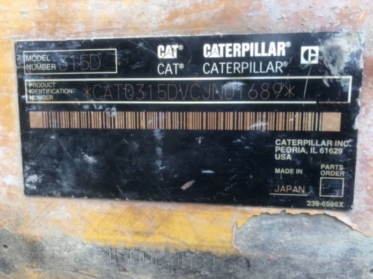 ขาย 950,000 บาท CATTERPILAR 315D ทำงาน 2x,xxx ชม. เครื่องดี ปั้มแรง ไฟฟ้าครบ โช่หนา แอร์เย็น เอกสารเ