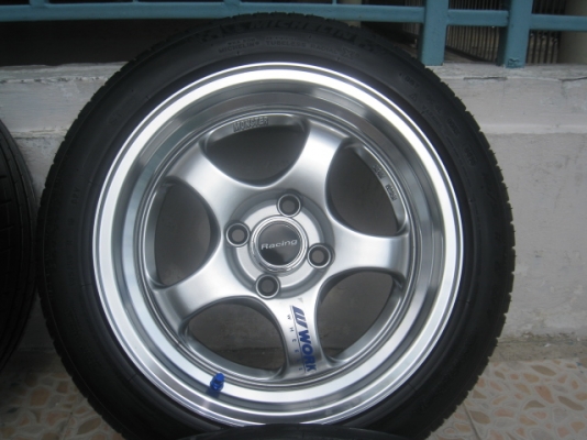 ขายล้อแม็กของใหม่ W work S1  15"x7.5" 4/100 et 38 +ยางปี 10  (081-3747940)
