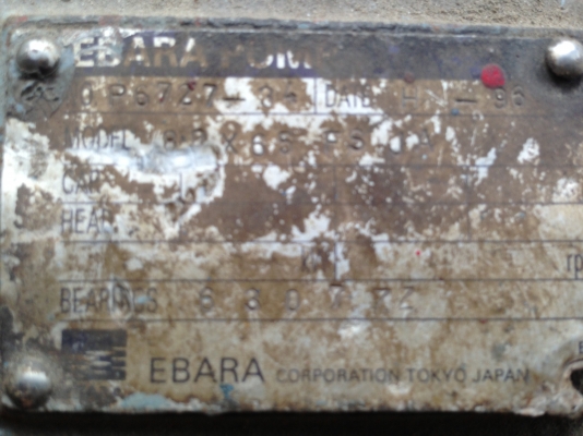 ขายหัวปั้มน้ำ ebara เข้า 3 ออก 2.5 นิ้ว สภาพดี หมุนได้แต่ต้องซ่อมนิดหน่อย