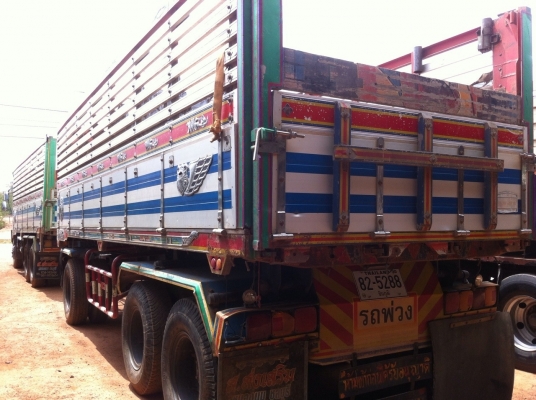 ISUZU DECA FXZ 320 HP EURO2 MAXLOAD ปี 50 รถพ่วงแม่+ลูก กระบะดั๊มพ์มิเนียมของอู่ส.ส่งเสริมชลบุรีทั้งแม่ทั้งลูก ลูก 3 เพลาดั๊มพ์ความยาว 7 เมตรสวยมาก เครื่องแน่นแรงดี ภายในเก๋งอุปกรณ์อำนวยความสะดวกครบครัน ช่วงล่างยางสภาพดีทั้งแม่ลูกประมาณ 80\% พร้อมบรรทุกพร้