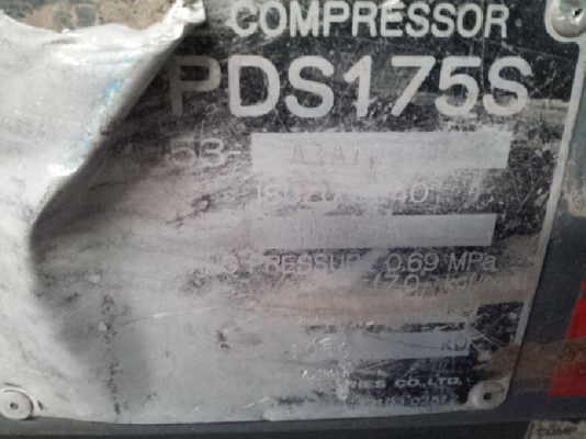 PDS175S # 53-A3A10381 : เครื่องปั๊มลม มือสอง นำเข้าจากญี่ปุ่น : กุ้ง:TOS:081-3062283