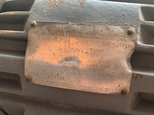 ขายมอเตอร์เกียร์ Cycro drive Sumitomo มอเตอร์ Mitsubishi 3HP. 380V อัตราทด 1:11 เพลาออกประมาณ 130 รอ