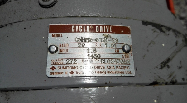 มอเตอร์เกียร์ทดญี่ปุ่น SUMITOMO JAPAN ขนาด 2 / 3 / 5 HP อัตราทด 1:29 (50 rpm) 380V รอบทดเดียวกันหมด 
