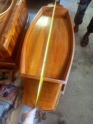 (ส่งทั่วประเทศ) เรือไม้ เรือก๋วยเตี๋ยว 180 ซม พร้อมไม้พาย ขาตั้งเรือ แถมป้ายไม้มงคล