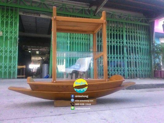 ส่งทั่วประเทศ เรือก๋วยเตี๋ยว ไม้เต็ง 150 cm (ฟรีแถมป้ายไม้มงคล)