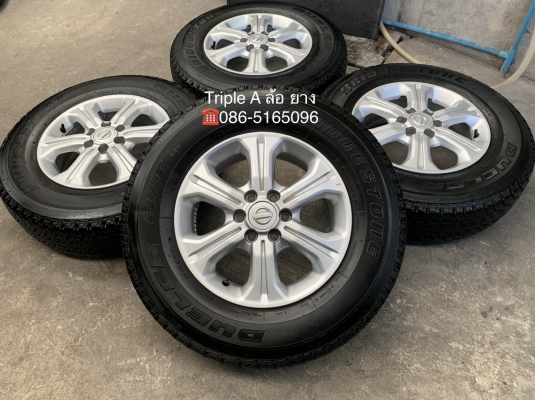 ล้อแม็ก 6รู114 Nissan Navara NP300 ขอบ 16 พร้อมยาง 205R16 Bridgestone ปลายปี 18
