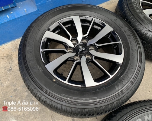 ล้อแม็ก Mitsu All New Pajero Sport ตัวท็อป ขอบ 18 พร้อมยาง 265-60-18 Dunlop ปี 17 สภาพสวย