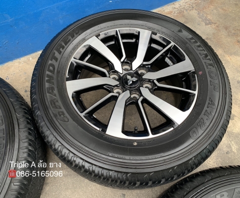 ล้อแม็ก Mitsu All New Pajero Sport ตัวท็อป ขอบ 18 พร้อมยาง 265-60-18 Dunlop ปี 17 สภาพสวย