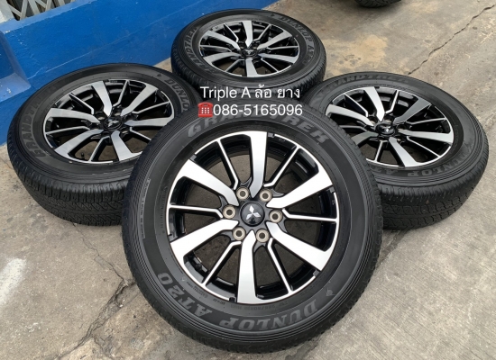 ล้อแม็ก Mitsu All New Pajero Sport ตัวท็อป ขอบ 18 พร้อมยาง 265-60-18 Dunlop ปี 17 สภาพสวย