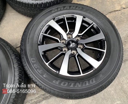 ล้อแม็ก Mitsu All New Pajero Sport ตัวท็อป ขอบ 18 พร้อมยาง 265-60-18 Dunlop ปี 17 สภาพสวย