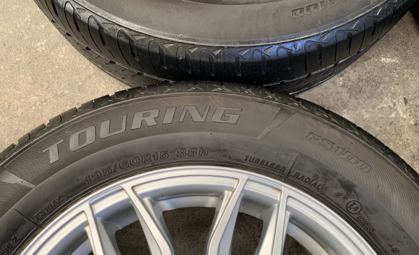 ล้อแม็ก Toyota Vios Exclusive รุ่นพิเศษ ขอบ 15 พร้อมยาง 195-60-15 Firestone ปี 16