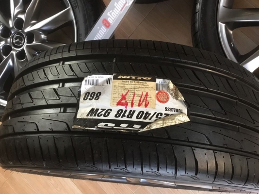 แม็กซ์ Mazda 3 ขอบ 18 พร้อมยาง Nitto 225/40/18 ยางใหม่เก่าปี แม็กซ์ Mazda 3 ขอบ 18 พร้อมยาง Nitto 225/40/18 ยางใหม่เก่าปี