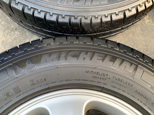 ล้อแม็ก 5รู114 Mitsu Triton ขอบ 15 พร้อมยาง Michelin 205-70-15, 215-70-15 ปี 14