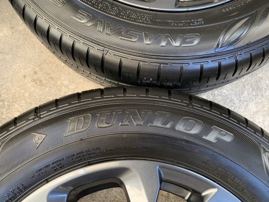ล้อแม็กป้ายแดง Mazda 2 ขอบ 15 สีดำ มิดไนท์ พร้อมยางป้ายแดง 185-65-15 Dunlop ปี 19 สวยกริ๊บ