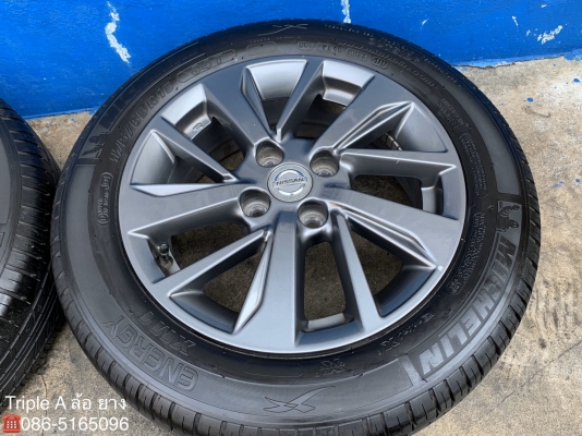 ล้อแม็ก Nissan Almera Sportech ขอบ 15 พร้อมยาง 175-65-15 Michelin ปี 17 สภาพสวย