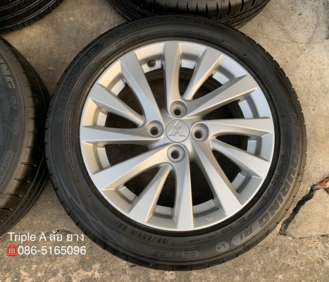 ล้อแม็ก Mitsu Attrage ขอบ 15 พร้อมยาง 185-55-15 Dunlop ปี 18 สภาพสวย