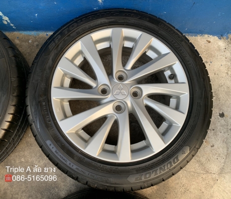 ล้อแม็ก Mitsu Attrage ขอบ 15 พร้อมยาง 185-55-15 Dunlop ปี 18 สภาพสวย