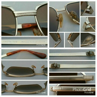 แว่นตาเจ้าบุญทุ่มทศวรรษ 1980's  ทองโกลด์ฟิลด์ 12 K + ไททาเนียมบริสุทธิ์  อลังการงานทองเดินลาย  เลนส์กระจกคริสตัล 'สีน้ำตาล - ชา'  Vintage DA VINCI handmade in Japan