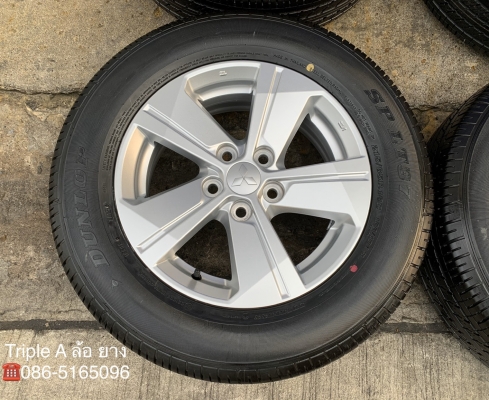 ล้อแม็กป้ายแดง 5รู114 Mitsu Triton รุ่นใหม่ล่าสุด ขอบ 16 พร้อมยางป้ายแดง 215-65-16 Dunlop ปี 19 สวยกริ๊บ