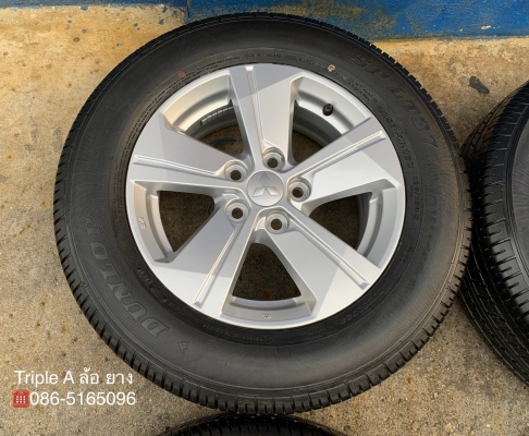 ล้อแม็กป้ายแดง 5รู114 Mitsu Triton รุ่นใหม่ล่าสุด ขอบ 16 พร้อมยางป้ายแดง 215-65-16 Dunlop ปี 19 สวยกริ๊บ