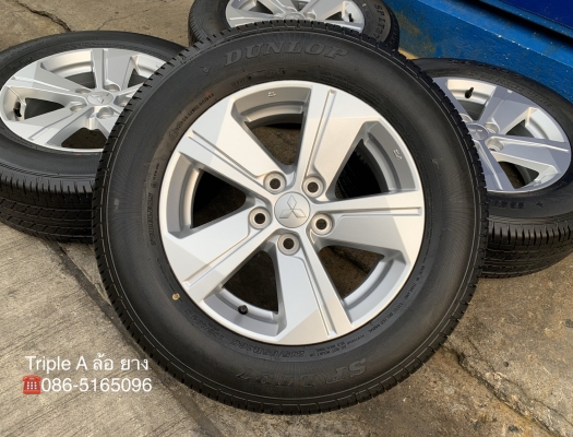 ล้อแม็กป้ายแดง 5รู114 Mitsu Triton รุ่นใหม่ล่าสุด ขอบ 16 พร้อมยางป้ายแดง 215-65-16 Dunlop ปี 19 สวยกริ๊บ