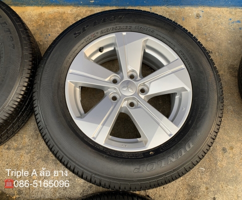 ล้อแม็กป้ายแดง 5รู114 Mitsu Triton รุ่นใหม่ล่าสุด ขอบ 16 พร้อมยางป้ายแดง 215-65-16 Dunlop ปี 19 สวยกริ๊บ
