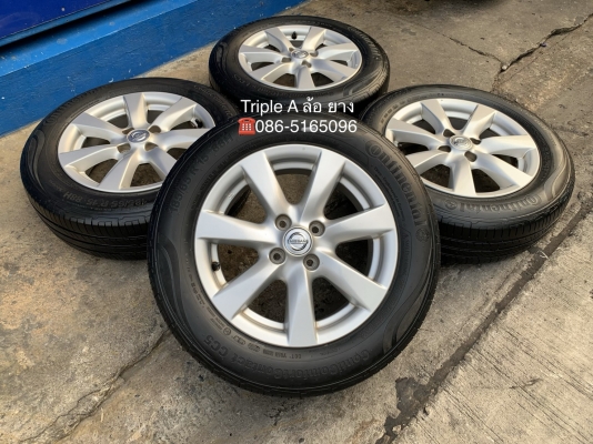 ล้อแม็ก Nissan Almera ขอบ 15 พร้อมยาง 185-65-15 Continental ปี 15 แม็กเดิม ดอกยางหนาปึก ใส่กับ Almera หรือ March ได้เลย