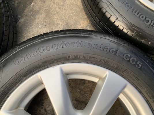 ล้อแม็ก Nissan Almera ขอบ 15 พร้อมยาง 185-65-15 Continental ปี 15 แม็กเดิม ดอกยางหนาปึก ใส่กับ Almera หรือ March ได้เลย