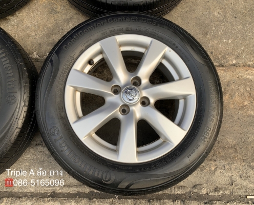 ล้อแม็ก Nissan Almera ขอบ 15 พร้อมยาง 185-65-15 Continental ปี 15 แม็กเดิม ดอกยางหนาปึก ใส่กับ Almera หรือ March ได้เลย