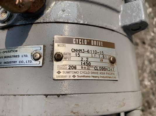 ขายมอเตอร์เกียร์ Cycro drive Mitsubishi 3HP. 380V อัตราทด 1:15 เพลาออกประมาณ 96รอบต่อนาที ** ของใหม่เก่าเก็บ ไม่เคยใช้งาน ** หมุนนิ่ม พร้อมใช้งาน ขายมอเตอร์เกียร์ Cycro drive Mitsubishi 3HP. 380V อัตราทด 1:15 เพลาออกประมาณ 96รอบต่อนาที ** ของใหม่เก่าเก็บ ไม่เคยใช้งาน ** หมุนนิ่ม พร้อมใช้งาน