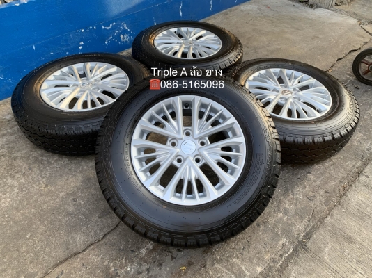 ล้อแม็กป้ายแดง Suzuki Carry APV ขอบ 15 พร้อมยางป้ายแดง 195R15 Dunlop ปลายปี 19 สวยๆ