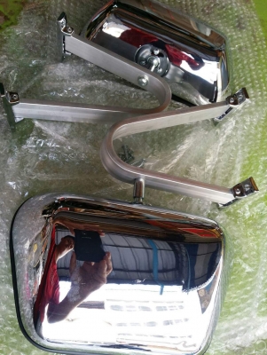 กระจกมองข้างหูช้าง โครเมี่ยม super  sport truck mirror แปะกับประตู สไตส์อเมริกา  หายากใส่ไม่ซำ้ใคร