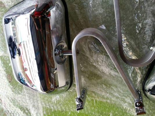 กระจกมองข้างหูช้าง โครเมี่ยม super  sport truck mirror แปะกับประตู สไตส์อเมริกา  หายากใส่ไม่ซำ้ใคร